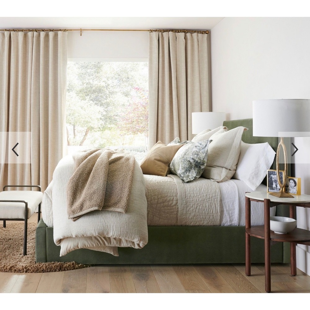 Pottery Barn Belgian Linen Waffle Duvet Cover Queen Oatmeal Natural Bedding